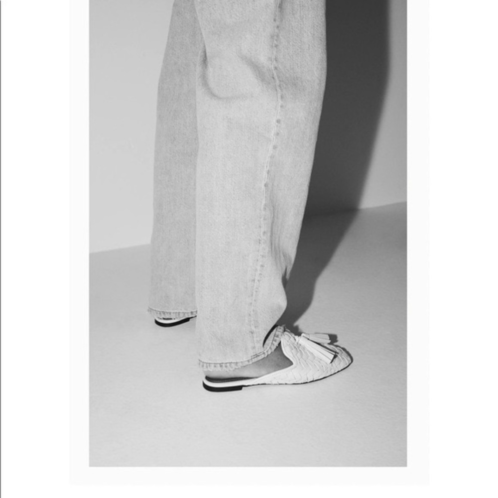 Zara Cream Woven Tassel Mules - Picture 4 of 10